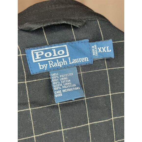Ralph Lauren Men's Black Bomber Jacket 2XL Plaid Lining Casual Zip - Picture 9 of 11